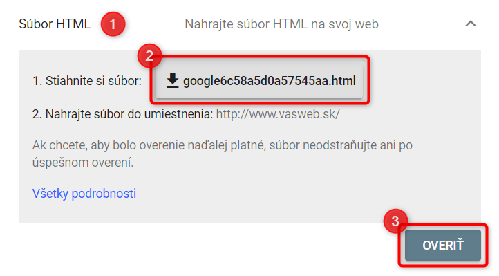 Search Console verification HTML